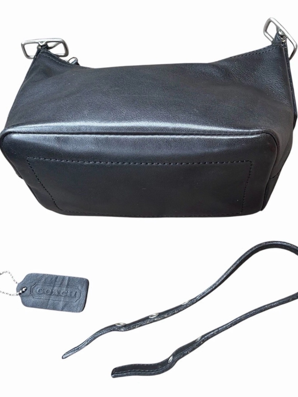 Vintage COACH Legacy West Demi Pouch #9844 Black Leather Nickel Hardware